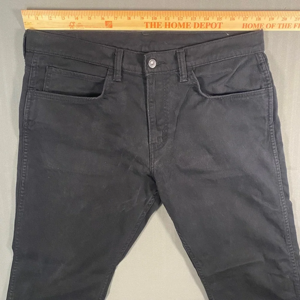 Levi's 513 Slim Straight Flex‎ Black Jeans Men's W36 L30 Stretch Denim